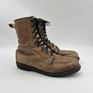 Vintage 60s Stalwarts The Year Round Boot Moc Toe Leather Hunting Boots Men's 9